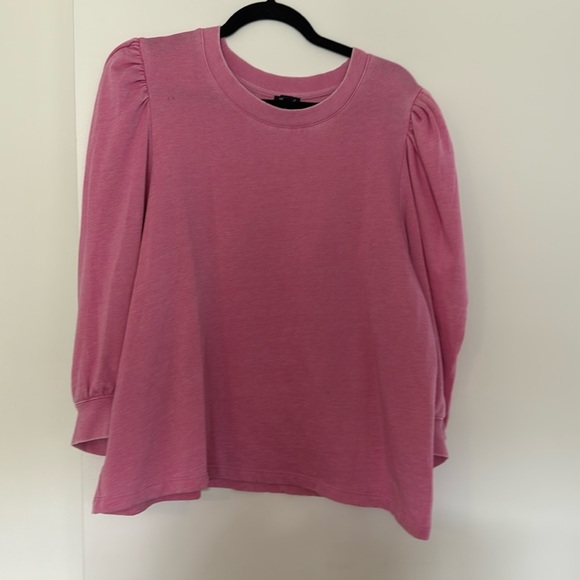 Splendid Tops - Splendid Pink Puffed 3/4 Sleeve Cotton Sweatshirt Size XL